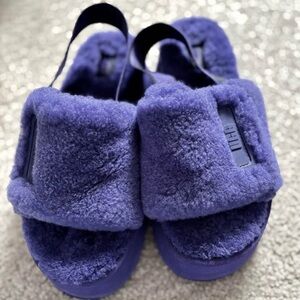 UGG Purple Fuzzy Kids Slippers